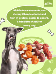 HELETY Dog Meat Treats, Three Flavor Meat Skewers, Chicken Beef Duck Flavor, Natural Chewy Rewards for Dogs