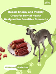 Helety Meat Sausage Dog Treats, Chicken Duck Beef 3 Flavors, Soft Chewy Snacks, Dog Training Treats