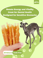 HELETY Dog Chew Sticks, Chicken Wrapped in Cowhide, Long Lasting Chews for Dogs, Natural Sticks for Medium & Large Dogs