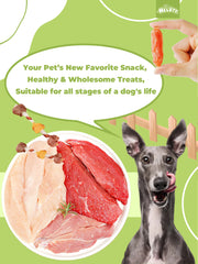 HELETY Dog Meat Treats, Three Flavor Meat Skewers, Chicken Beef Duck Flavor, Natural Chewy Rewards for Dogs