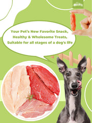Helety Meat Sausage Dog Treats, Chicken Duck Beef 3 Flavors, Soft Chewy Snacks, Dog Training Treats