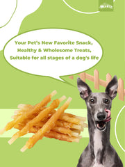 HELETY Dog Chew Sticks, Chicken Wrapped in Cowhide, Long Lasting Chews for Dogs, Natural Sticks for Medium & Large Dogs