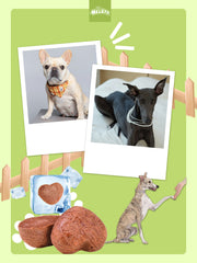 HELETY Freeze Dried Rabbit Blood Dog Treats, Natural Protein Bites, Freeze Dried Raw Treats for Dogs & Cats