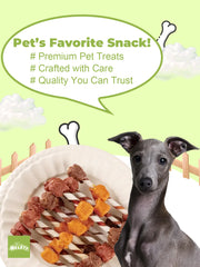HELETY Dog Meat Treats, Three Flavor Meat Skewers, Chicken Beef Duck Flavor, Natural Chewy Rewards for Dogs