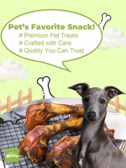 HELETY 1PCS Beef Bone Chews for Dogs, Long Lasting Chew Treats, Dental Health for Medium & Large Dogs