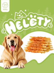 HELETY Dog Chew Sticks, Chicken Wrapped in Cowhide, Long Lasting Chews for Dogs, Natural Sticks for Medium & Large Dogs
