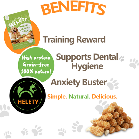 HELETY Dog Treats, Grain Free Chicken Flavor, Soft Chewy Training Snacks for Puppies & Adult Dogs