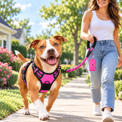3-in-1 Pink Dog Harness Set