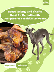 HELETY 5PCS Beef Bone chews for Dogs, Long-Lasting Chew Treats, Dental Health for Medium& Large Dogs
