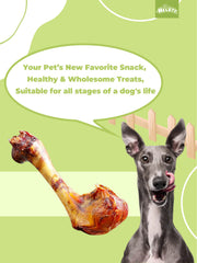 HELETY 5PCS Beef Bone chews for Dogs, Long-Lasting Chew Treats, Dental Health for Medium& Large Dogs