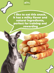 HELETY Healthy Dog Treats, Natural Ingredients, Soft Training Rewards Chicken Milk Chew Sticks for Small & Large Dogs