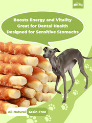 HELETY Healthy Dog Treats, Natural Ingredients, Soft Training Rewards Chicken Milk Chew Sticks for Small & Large Dogs