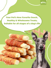 HELETY Healthy Dog Treats, Natural Ingredients, Soft Training Rewards Chicken Milk Chew Sticks for Small & Large Dogs