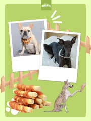 HELETY Healthy Dog Treats, Natural Ingredients, Soft Training Rewards Chicken Milk Chew Sticks for Small & Large Dogs