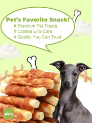 HELETY Healthy Dog Treats, Natural Ingredients, Soft Training Rewards Chicken Milk Chew Sticks for Small & Large Dogs