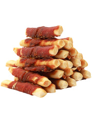 HELETY Dog Chew Treats, Natural Duck Milk Chew Stick, High Protein Snacks for Small & Large Dogs