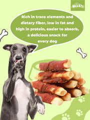 HELETY Dog Chew Treats, Natural Duck Milk Chew Stick, High Protein Snacks for Small & Large Dogs