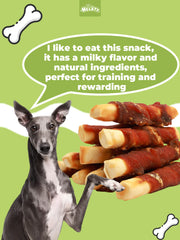 HELETY Dog Chew Treats, Natural Duck Milk Chew Stick, High Protein Snacks for Small & Large Dogs
