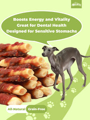HELETY Dog Chew Treats, Natural Duck Milk Chew Stick, High Protein Snacks for Small & Large Dogs