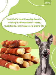 HELETY Dog Chew Treats, Natural Duck Milk Chew Stick, High Protein Snacks for Small & Large Dogs