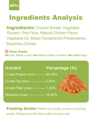 HELETY Grain Free Chewy Dog Treats Wholesome, Natural Chicken Training Treats, Healthy Chicken Jerky, Chew Enjoyment Snacks for Puppies & Adult Dogs