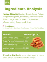 HELETY Grain Free Dog Treats, Natural Chicken Training Treats, Chicken and Sweet Potato, Soft & Chewy Snacks for Puppies & Adult Dogs