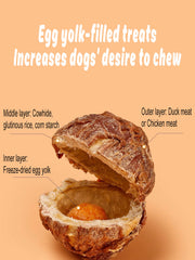 Helety Dog Treats with Egg Yolk, Chicken Duck Flavored Meat Balls, High Protein Dog Snacks, All Life Stages Dog Treats