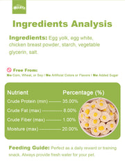 Helety Dog Treats Cat Treats Egg Fried Treats, Meal Topper & Training Snacks for Pets, Natural High Protein Treats for Dogs and Cats